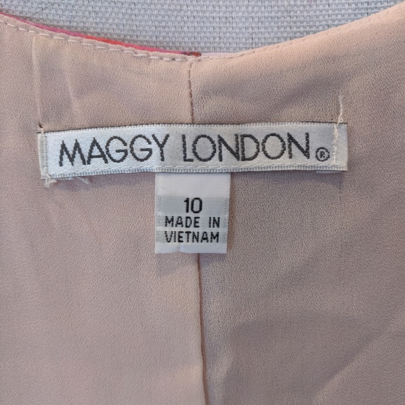 Maggy London Pink Floral Maxi Dress Tie in Front - Picture 6 of 6